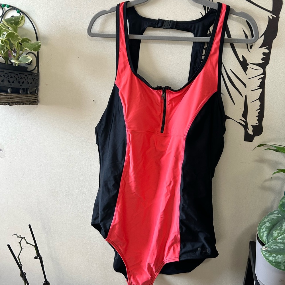Black and Pink Roots Swimsuit